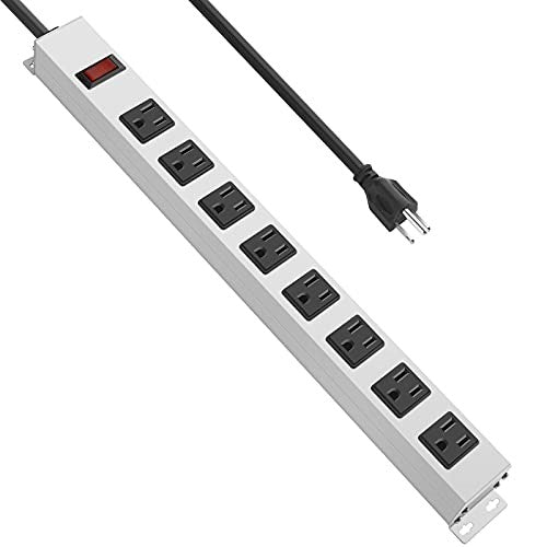 JUNNUJ 800667-Metal 8 Outlet Power Strip