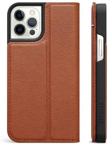 DECODED Wallet Case - iPhone 12 Pro Max Phone Case with Card Holder - Light Brown