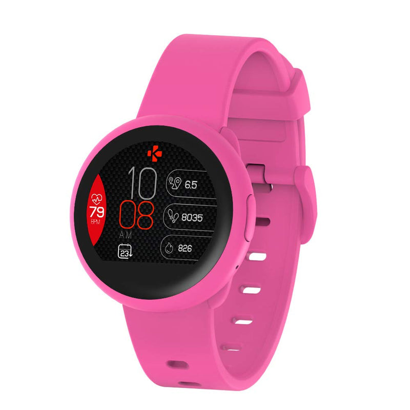 MyKronoz ZeRound3 Lite Smartwatch with Full Round AMOLED Touchscreen - Pink