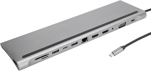 USB Docking Station PD Fast Charge 12 in 1 Docking Station 2 Card Slots for Type C Notebooks
