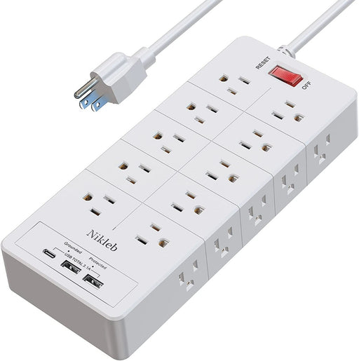 Nikleb Y017C Power Strip Surge Protector 23 in 1