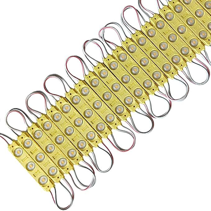 Qingchenlight 12V Waterproof 3LED Module Injection Yellow  - MF653B- 20PCS