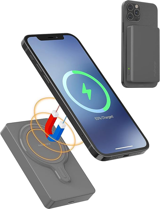 MyCharge ML60G3-A MagLock Portable Charger iPhone 14/13/12 & Mag Safe Cases- Graphite
