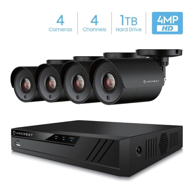 Amcrest 4 Channel 1TB Video Security System with 4 Outdoor Cameras AMDV40M4-4B-B