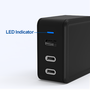 SZPOWER 65W GaN 3 Port USB C Wall Charger