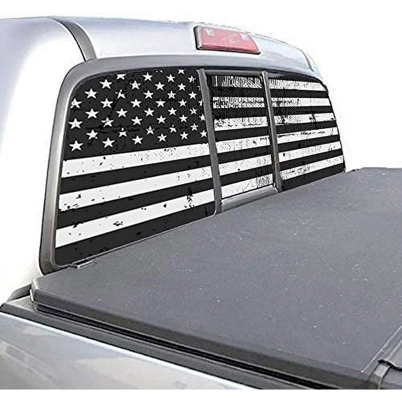 OFFROAD American Flag Window Decal for Pickup Trucks