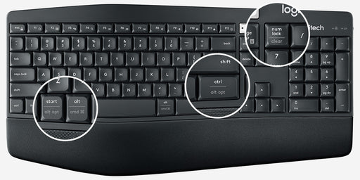 Logitech K850 Wireless Keyboard ONLY 920-008219 (NO Battery COVER) (SPANISH)