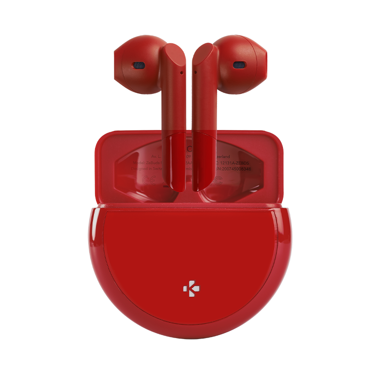 MyKronoz ZeBuds Pro - TWS Earbuds With Wireless Charging Case – Red