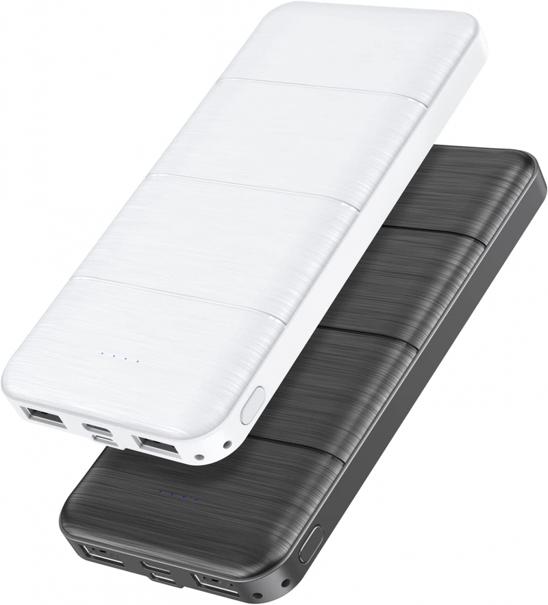 PortableCharger-P11-PowerBank - 2 Pack 15000mAh Dual USB/BK&WHT