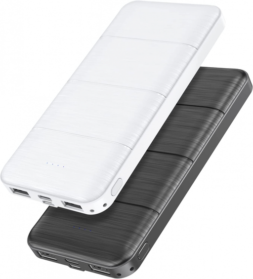 PortableCharger-P11-PowerBank - 2 Pack 15000mAh Dual USB/BK&WHT