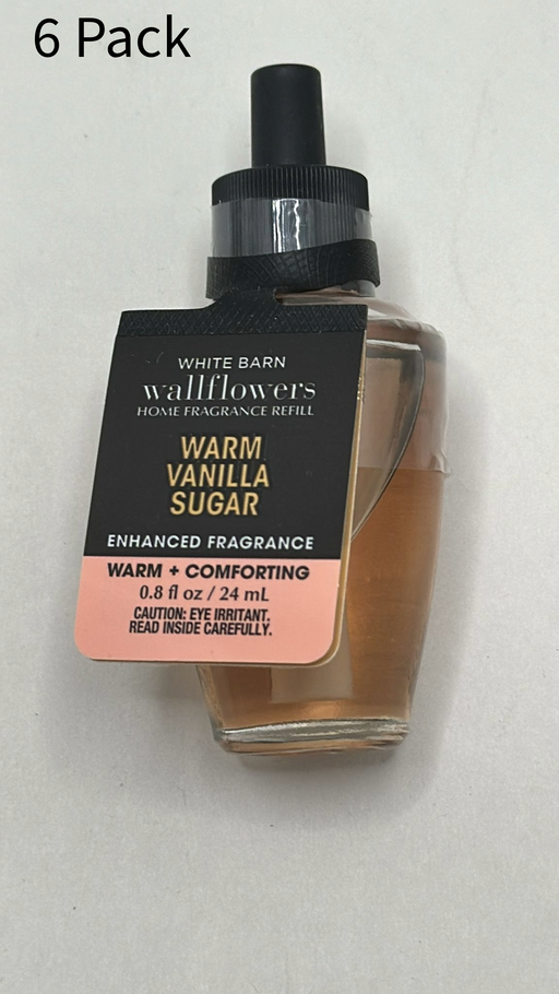 Bath & Body Works White Barn WARM VANILLA SUGAR Wallflowers Fragrance Refill - 6 Pack