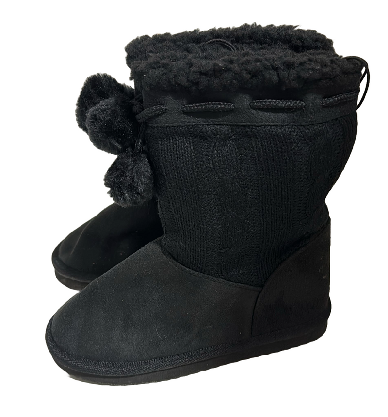 Chatties Girl's Slip On Winter Boots - FBG-5007-AE - Black - Size 2