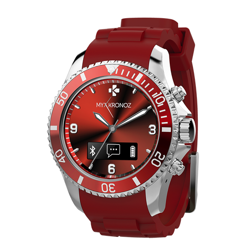 MyKronoz ZeClock Analog Smartwatch with Quartz Movement - Red